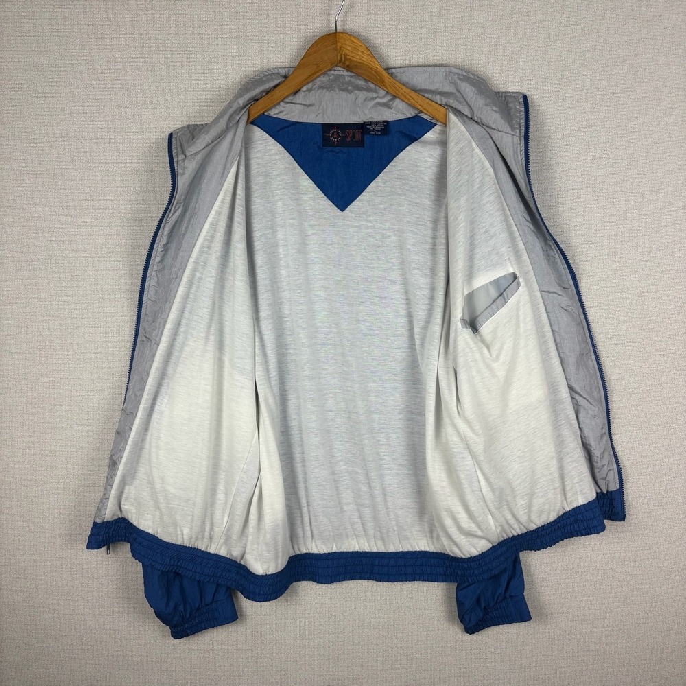 Vtg 90s Tracksuit Mens L SET Full Zip Jacket Pants Blue Blokecore Streetwear - Picture 6 of 16